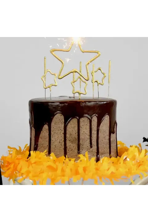Mini 4" Gold Star Sparkler Wands - 4th of July - Tube of 4