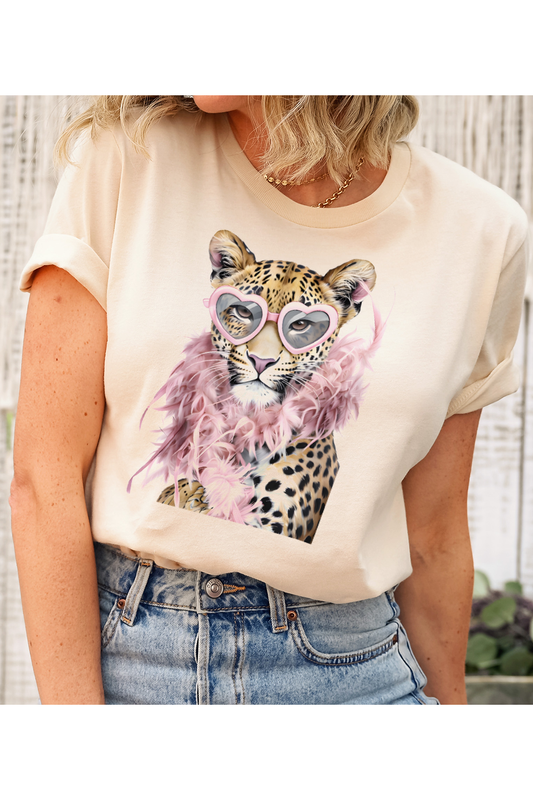 Cheetah Boa Bling Tee
