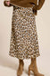 Satin Long Panel Leopard Skirt