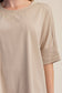 Cammie Oversized Pullover Round Neck Band Short Sleeve
