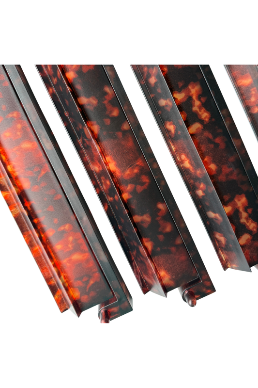 Tortoise Shell Mahjong Rack & Pusher Set Matte Finish