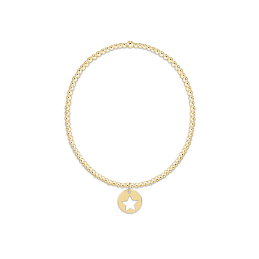 EN Classic Gold 2mm Bracelet- Star Disc BCLG2STRSMGD