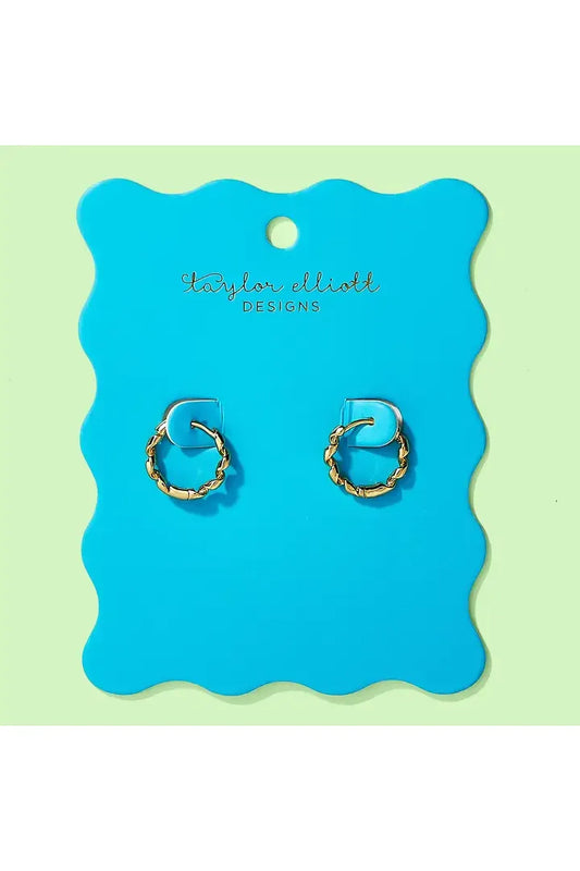 Eliza Twirl Huggie Earrings Gold
