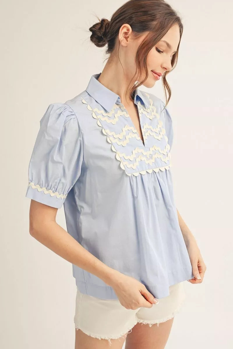 Ric-Rac Accented Blouse