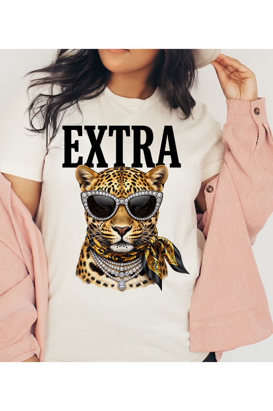 Extra Cheetah Bandana w/Bling Graphic Tee