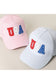 USA Letter Patch Striped Trucker Hat