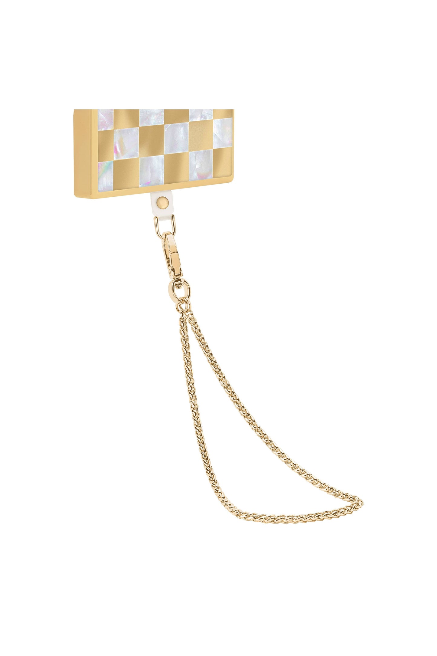 Gold Wheat Braid Chain Phone Charm