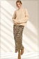 Satin Long Panel Leopard Skirt