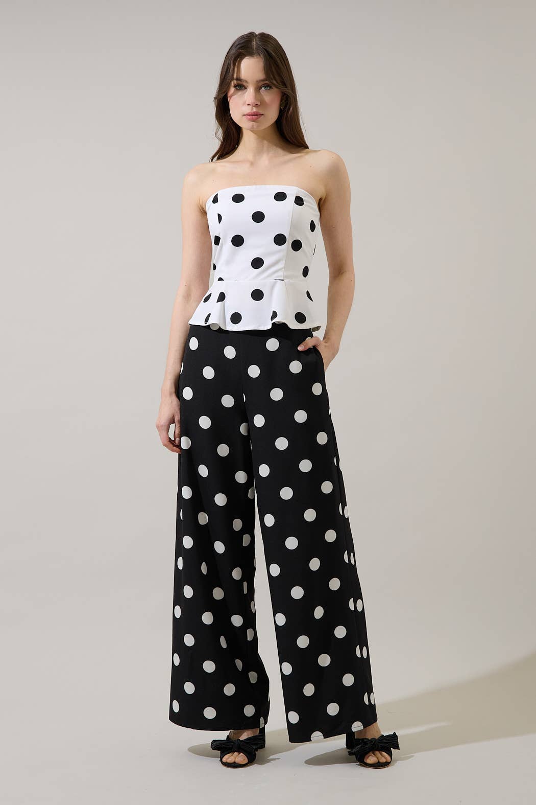 Randal Polka Dot Wide Leg Pants