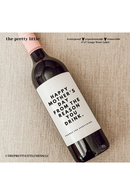 Happy Mother's Day Wine Label