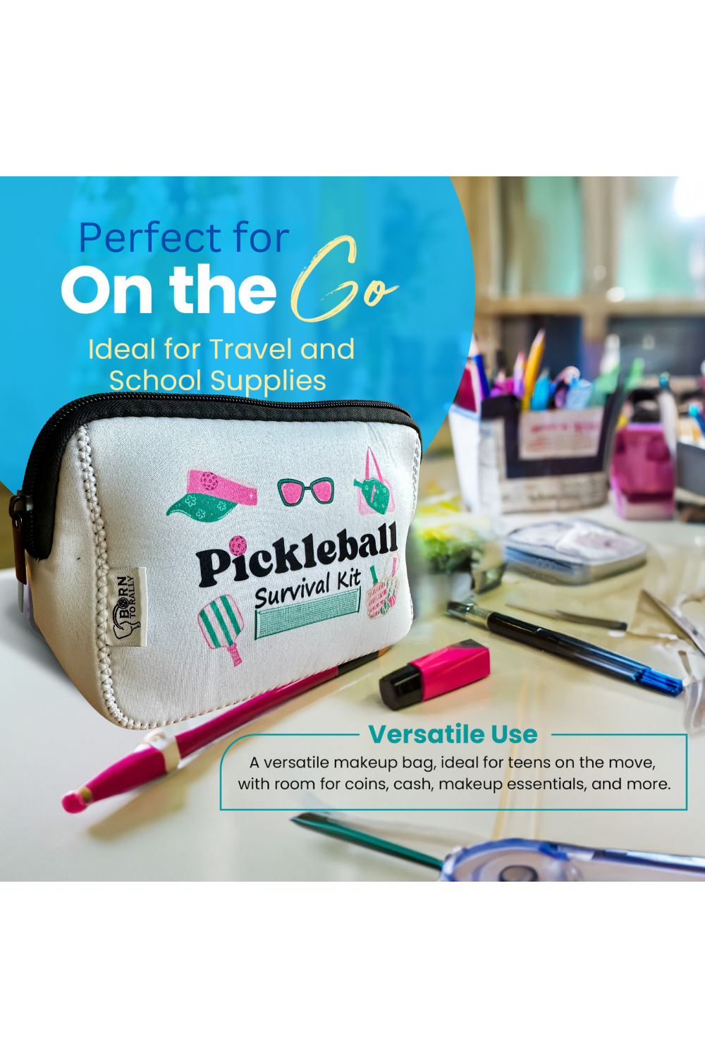 Pickleball Survival Cosmetic Bag