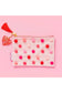 Red + Pink Pom Pom Pouch