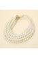 Multi Layered Pearl Beaded Magnetic Statement Collar Necklace