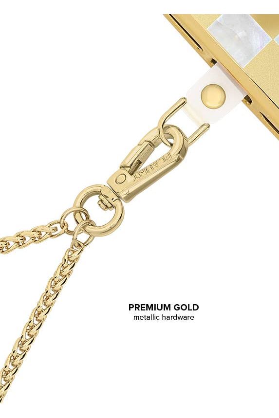 Gold Wheat Braid Chain Phone Charm
