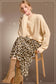 Satin Long Panel Leopard Skirt