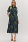 Rosamund Navy Floral Midi Dress