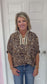 Leopard Print High Neck S/S Top