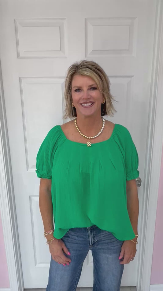 Annie Solid Cotton Gauze Blouse