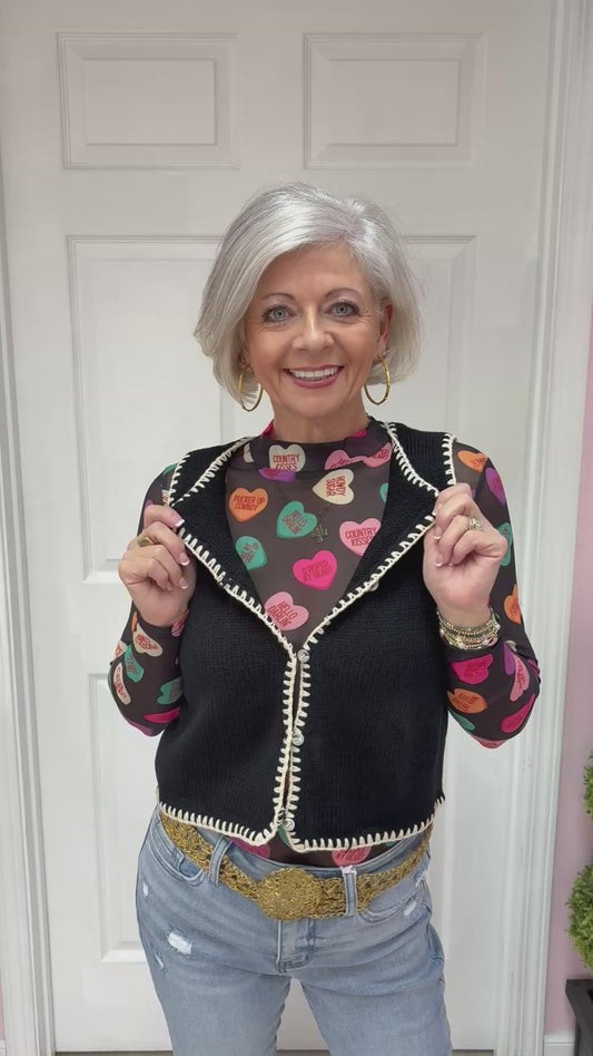 Cowboy Sweetheart Mesh Top