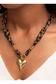 Leopard Print Heart Necklace