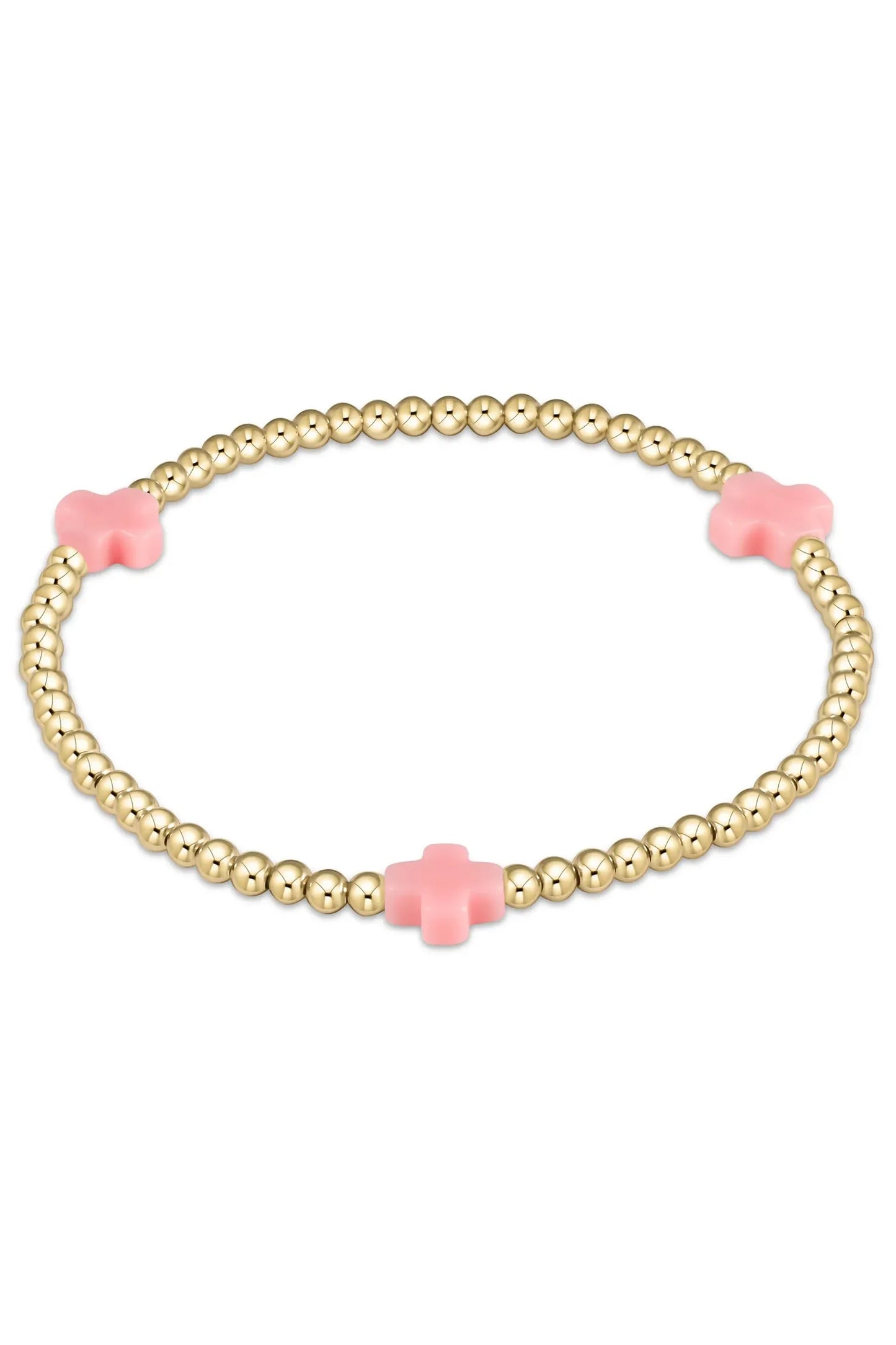 Signature Cross Gold Pattern 3mm Bead Bracelet (choice of 4 cross colors)✔️