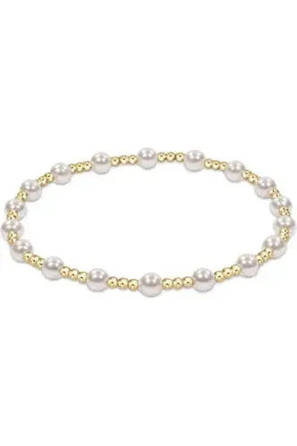 Classic Sincerity Pattern 4mm Bead Bracelet - Pearl